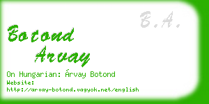 botond arvay business card